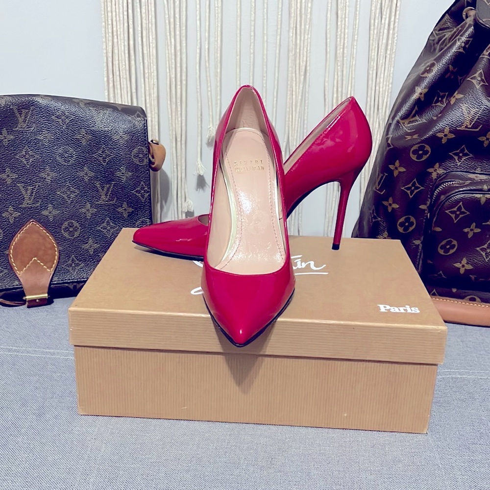 Stuart Weizman Red Leather Pumps